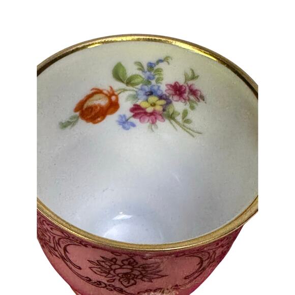 Bavaria Tirschenreuth PT Germany Demitasse Cobalt Green Rose Pink Cup Saucers 4 - Picture 3 of 15